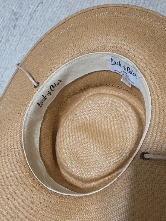 Straw Wide-Brim Boater Hat in Natural - Picture 6 of 8